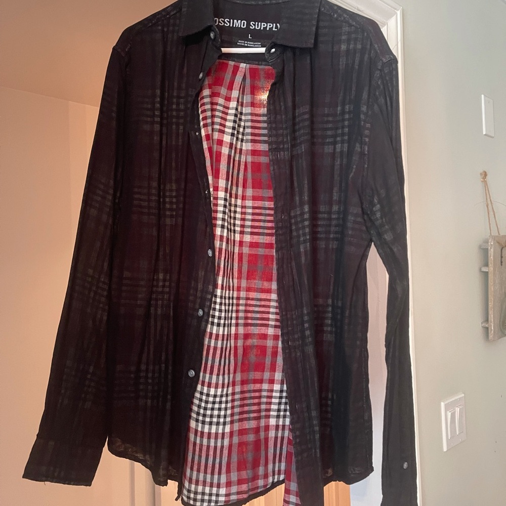 Mens Mossimo Long Sleeve Button-Up, NWT